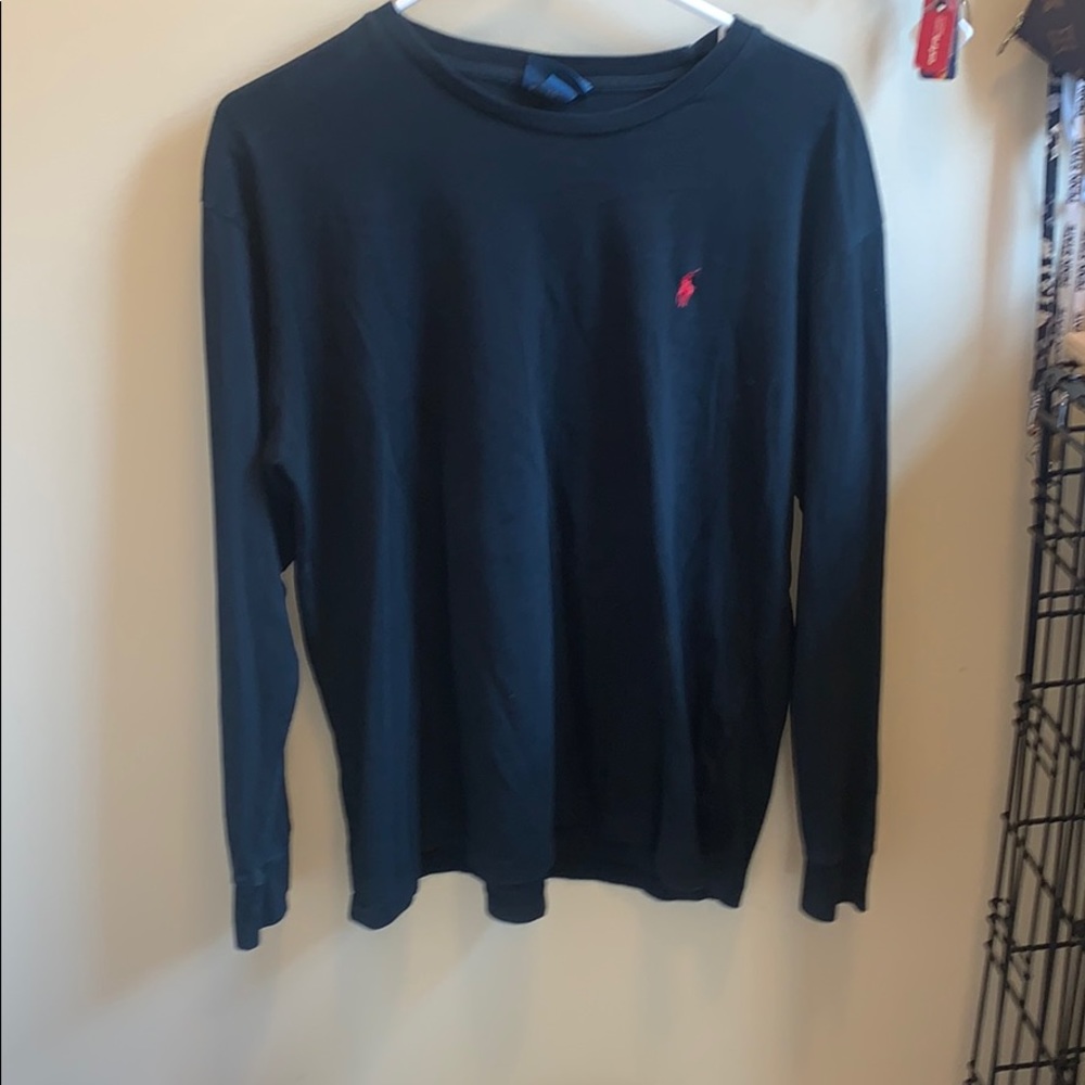 Black long sleeve polo shirt